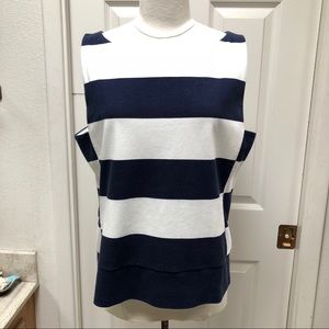 Ann Taylor Stripe Sleeveless Top Size Large